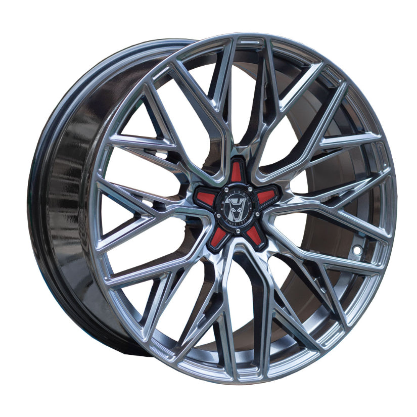 Wolfrace 71 Wolfsburg GTR Alloy Wheel 19x8.5 ET40 5x115 Racing Carbon Red Inserts 110mm CB