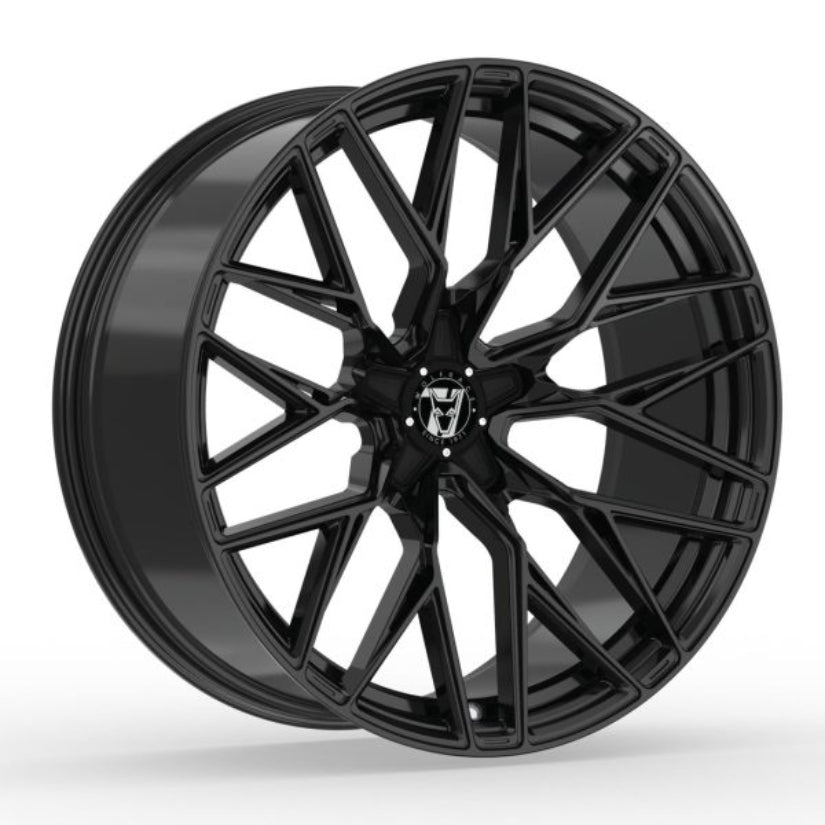 Wolfrace 71 Wolfsburg GTR Alloy Wheel 20x9.5 ET38 5x108 Gloss Raven Black 110mm CB