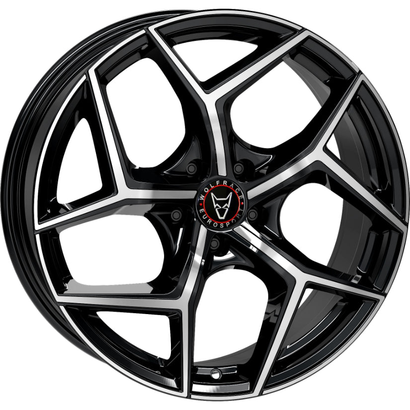 Wolfrace Eurosport TUV Salento Alloy Wheel 19x8 ET40 5x112 Diamond Black Polished 66.6mm CB