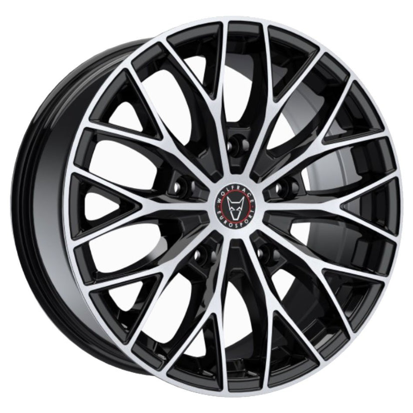 Wolfrace Eurosport Wolfsburg Super T Alloy Wheel 18x7.5 ET50 5x160 Gloss Black Polished 65.1mm CB