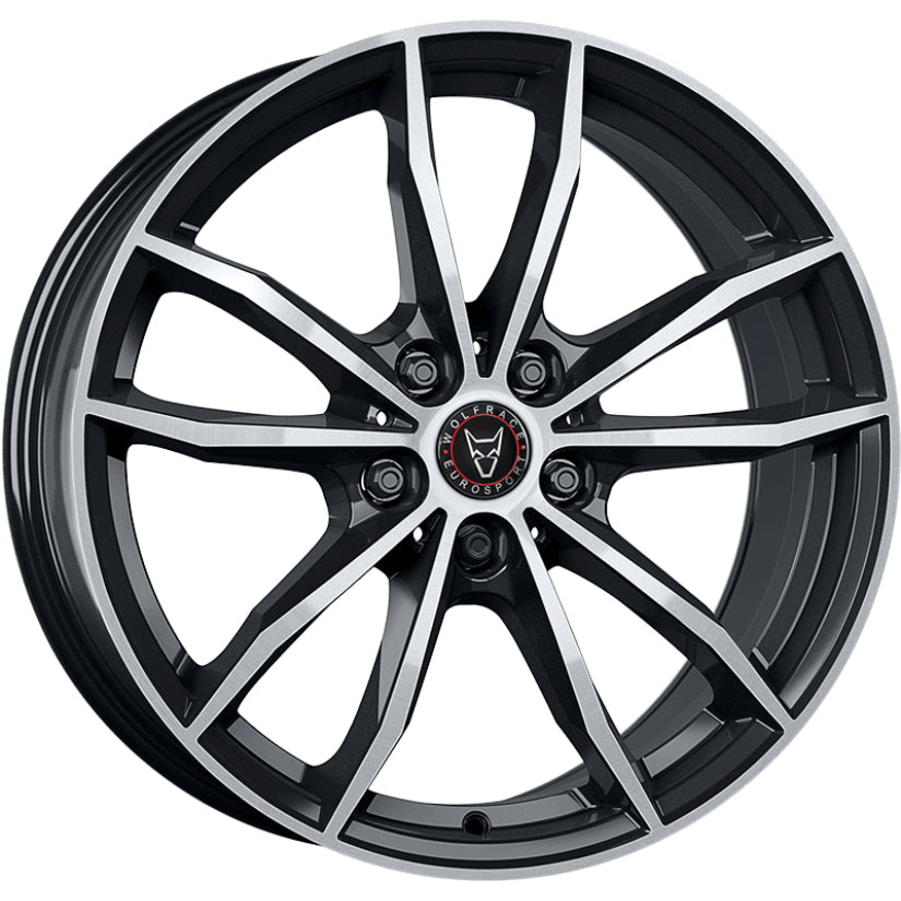 Wolfrace Eurosport TUV X12 Alloy Wheel 20x9 ET33 5x112 Diamond Black Polished 66.5mm CB