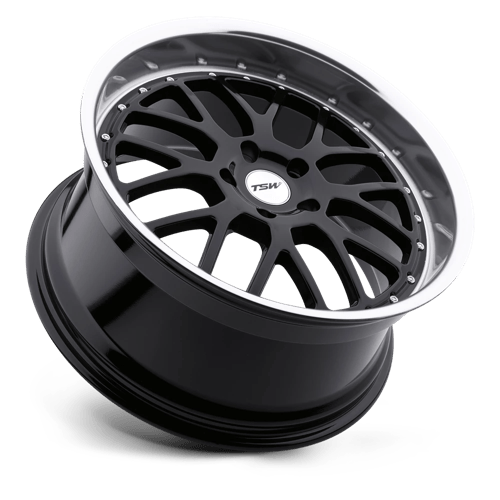 TSW VALENCIA Alloy Wheel 20x10 ET40 5x112 Gloss Black With Mirror Cut Lip 72.1mm CB