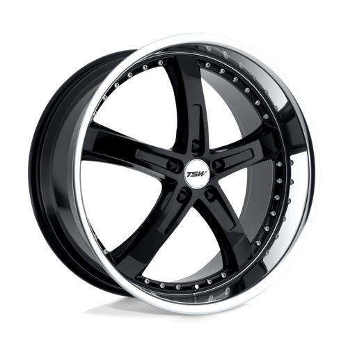 TSW JARAMA Alloy Wheel 19x9.5 ET20 5x120 Gloss Black With Mirror Cut Lip 76.1mm CB