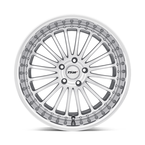 TSW SILVERSTONE Alloy Wheel 17x8 ET20 5x120 Silver Mirror Cut Face & Lip 76.1mm CB