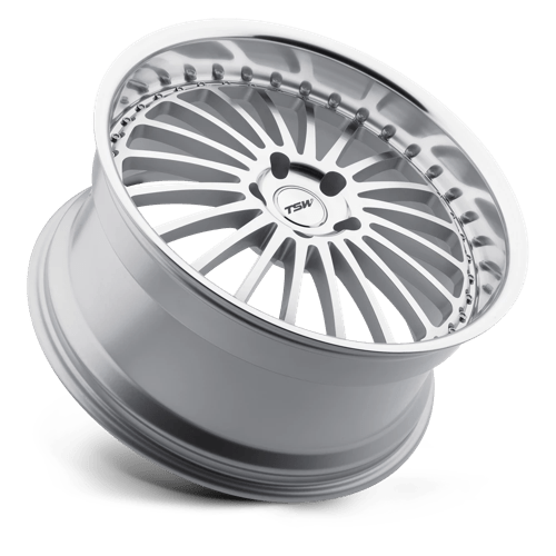 TSW SILVERSTONE Alloy Wheel 17x8 ET20 5x120 Silver Mirror Cut Face & Lip 76.1mm CB