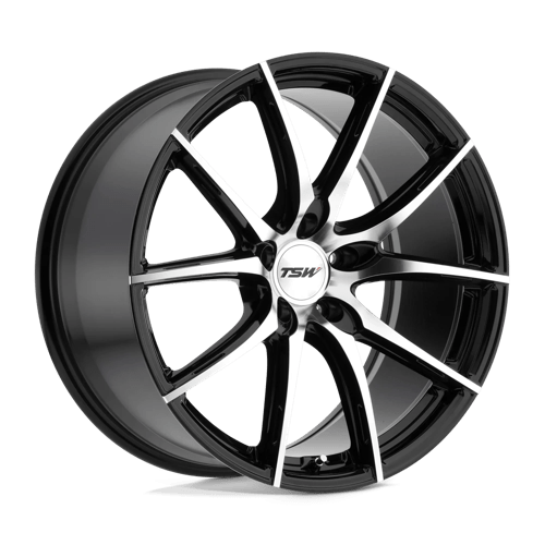 TSW SPRINT Alloy Wheel 18x8.5 ET20 5x114 Gloss Black With Mirror Cut Face 76.1mm CB