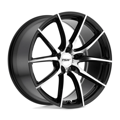 TSW SPRINT Alloy Wheel 20x10 ET25 5x112 Gloss Black With Mirror Cut Face 72.1mm CB