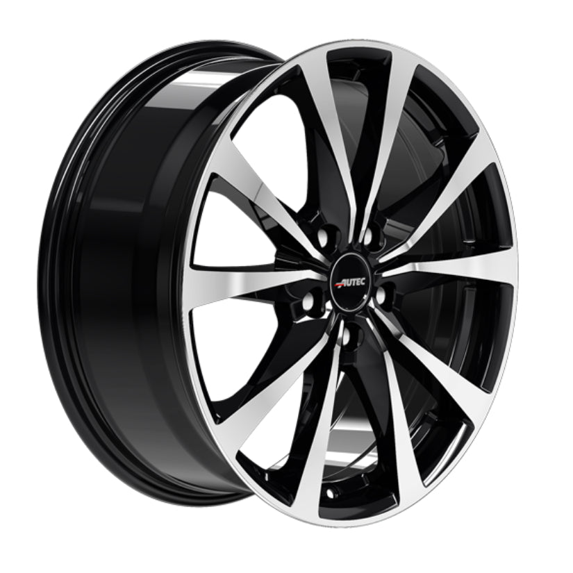 AUTEC Brixen Alloy Wheel 17x7 ET35 5x114 Black Polished 66.1mm CB