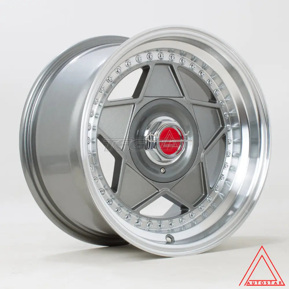 Autostar Centro Alloy Wheel 15x8.25 ET20 4x100,4x108 Gunmetal Polished Lip 73.1mm CB