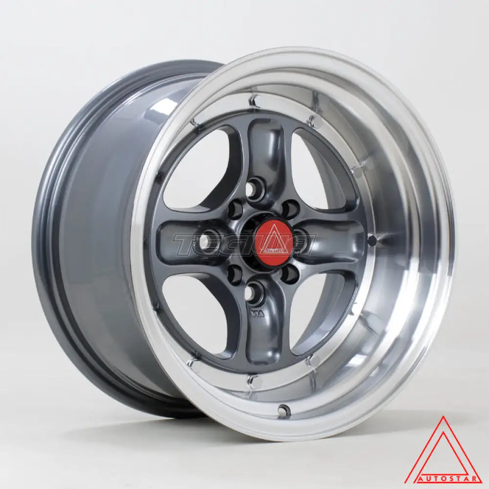 Autostar Classic Alloy Wheel 15x8 ET0 4x100,4x114 Gunmetal Polished Lip 73.1mm CB