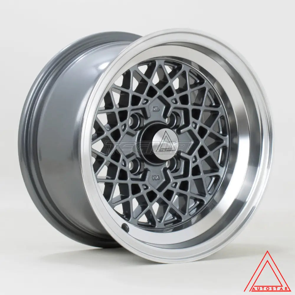 Autostar Kyoshu Alloy Wheel 13x7 ET-7 4x108 Gunmetal Polished Lip 73.1mm CB