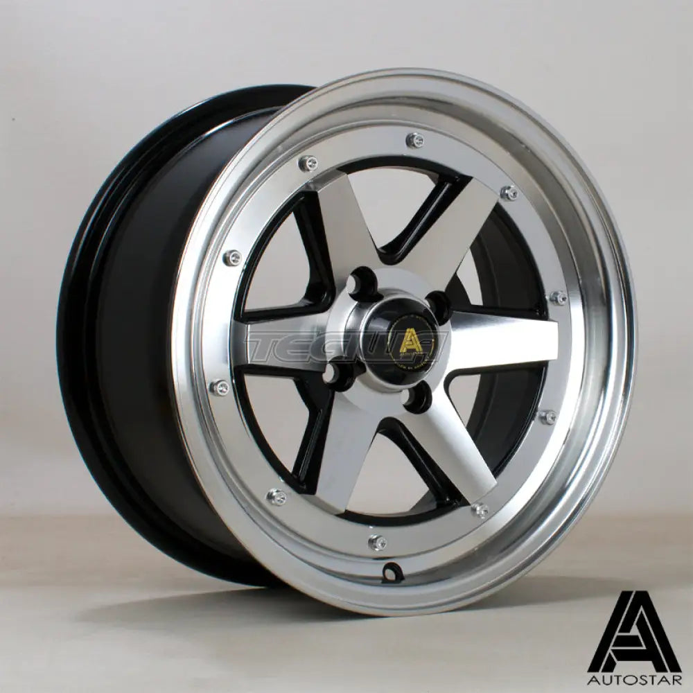 Autostar Magic Alloy Wheel 15x7 ET35 4x100 Gloss Black Polished Face 67.1mm CB