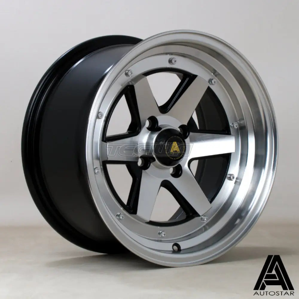 Autostar Magic Alloy Wheel 15x8 ET20 4x100 Gloss Black Polished Face 67.1mm CB