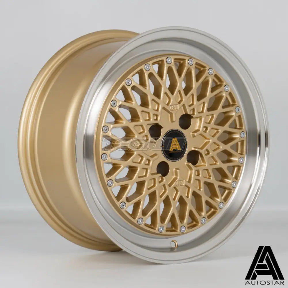 Autostar Minus Alloy Wheel 16x7.5 ET25 4x100 Gold Polished Lip 67.1mm CB