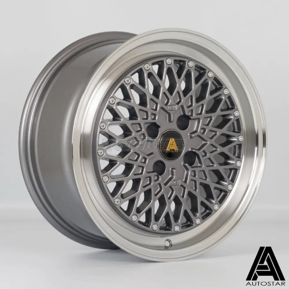 Autostar Minus Alloy Wheel 16x7.5 ET25 4x100 Gunmetal Polished Lip 67.1mm CB