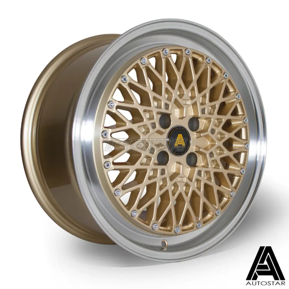 Autostar Minus Alloy Wheel 17x8 ET30 4x100 Gold Polished Lip 67.1mm CB