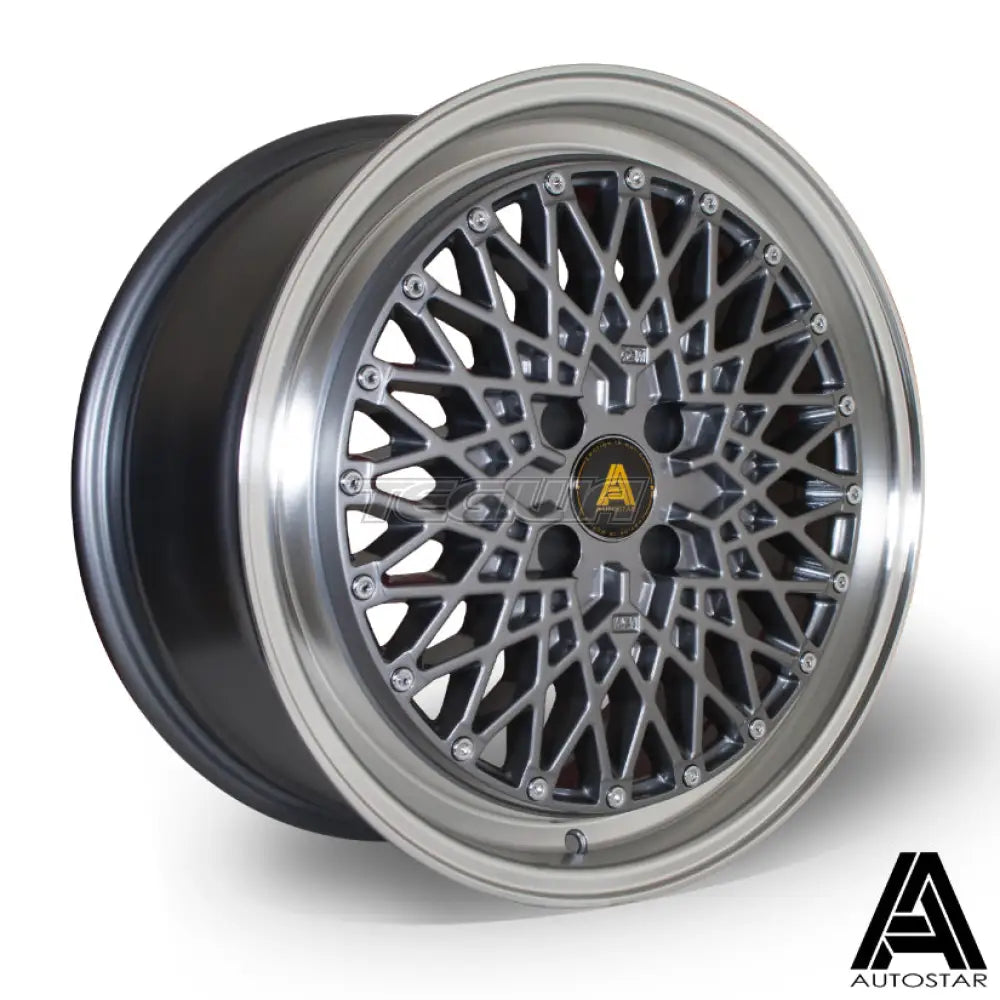 Autostar Minus Alloy Wheel 17x8 ET30 4x100 Gunmetal Polished Lip 67.1mm CB