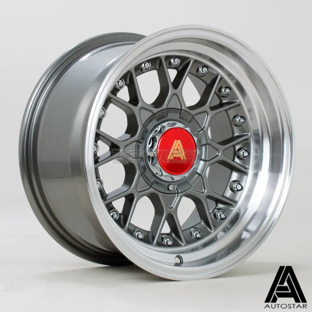 Autostar Sprint Alloy Wheel 15x8 ET0 4x100,4x114 Gunmetal Polished Lip 73.1mm CB