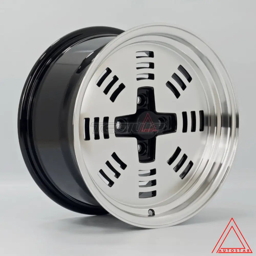 Autostar Sutorro Alloy Wheel 15x8 ET25 4x100 Gloss Black Polished Face 73.1mm CB