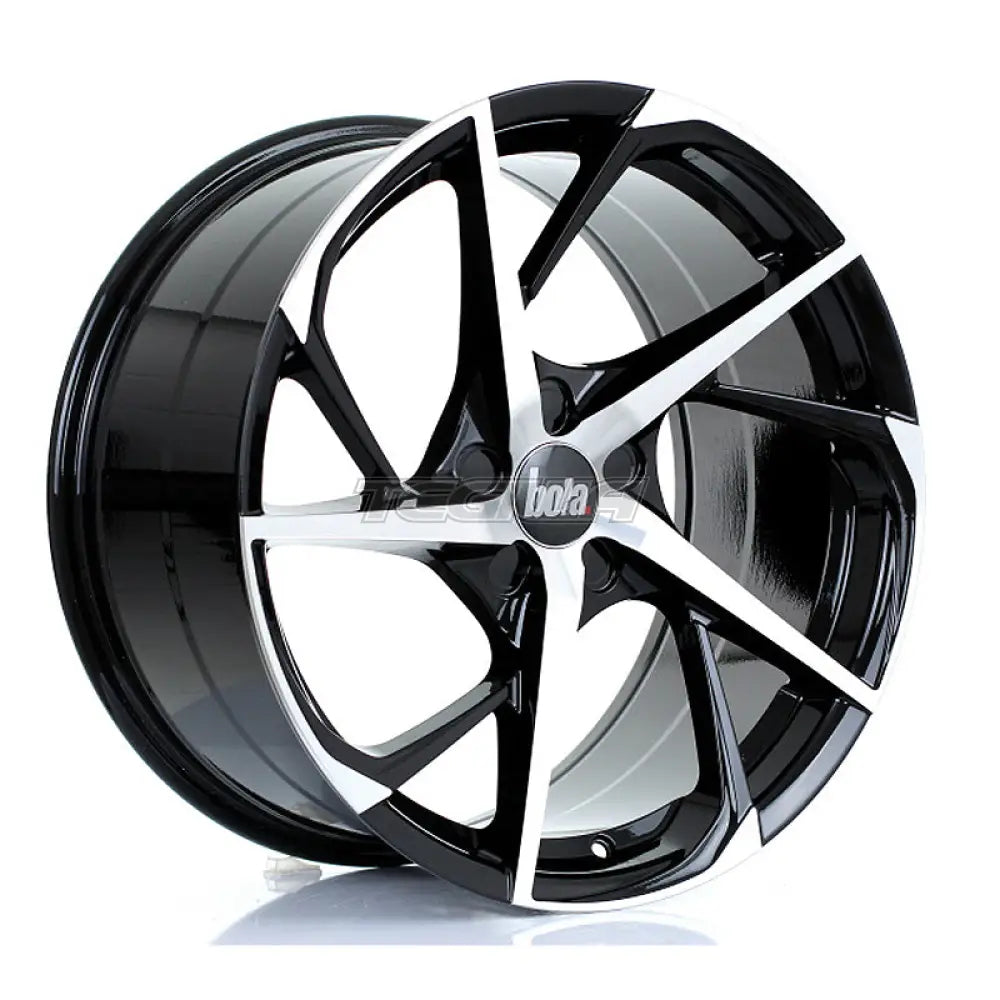 BOLA B18 Alloy Wheel 19x9.5 5x110 ET25 To 45 72.6mm CB Black Polished Face