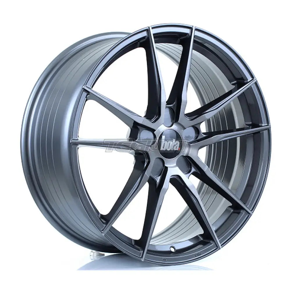 BOLA FLD Alloy Wheel 19x8.5 5x100 ET25 To 63 72.6mm CB Titanium Brushed