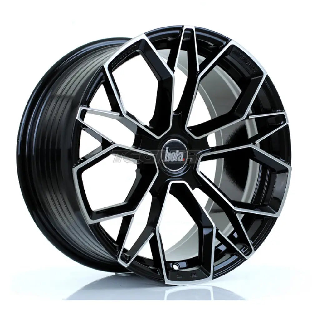 BOLA FLF Alloy Wheel 18x9 5x100 ET42 To 50 72.6mm CB Gloss Black Polished Face