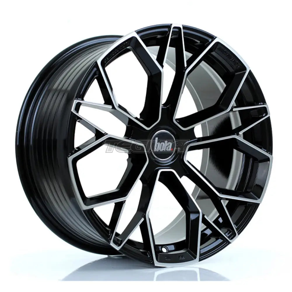 BOLA FLF Alloy Wheel 18x9 5x110 ET42 To 50 72.6mm CB Gloss Black Polished Face