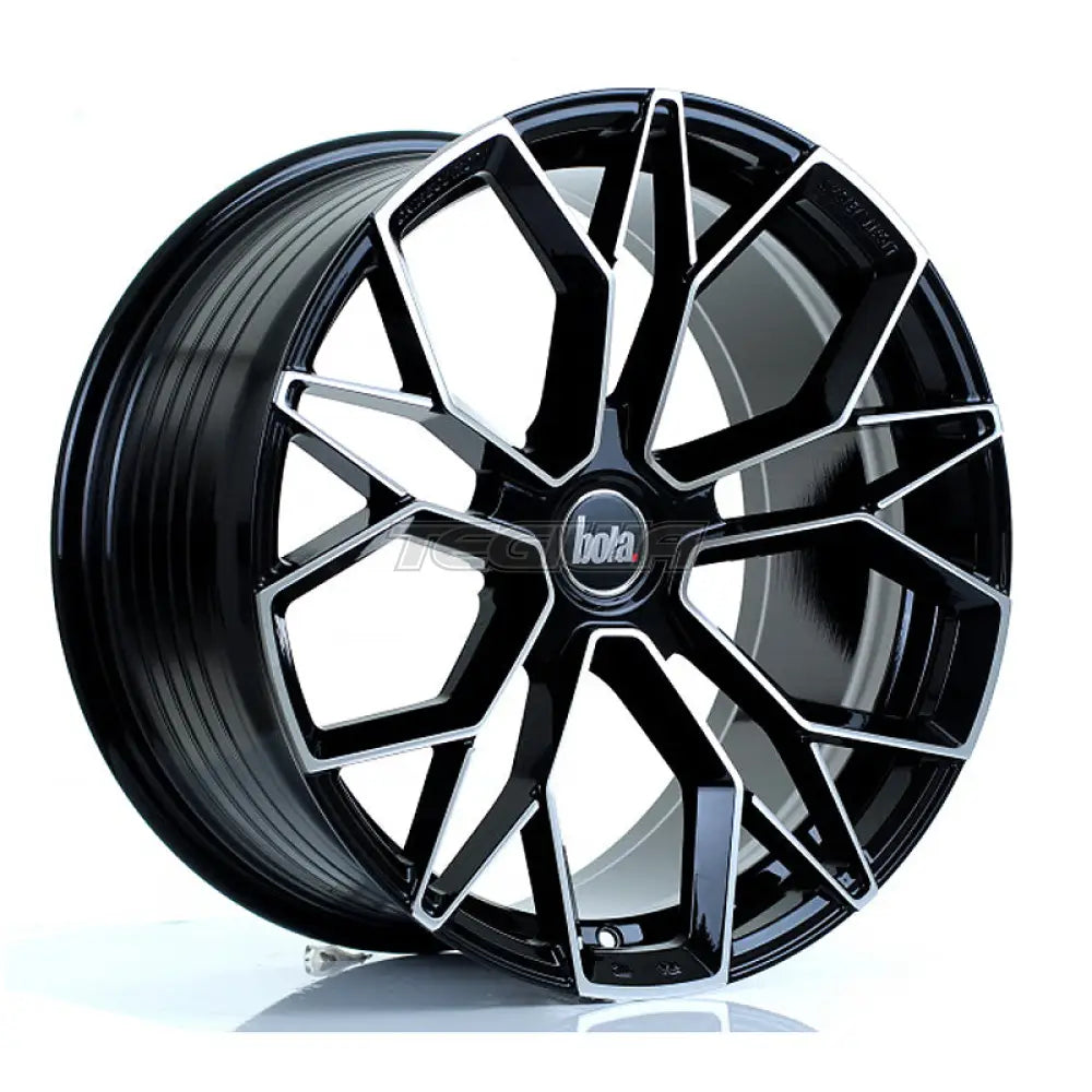 BOLA FLF Alloy Wheel 19x9.5 5x100 ET35 To 50 72.6mm CB Gloss Black Polished Face