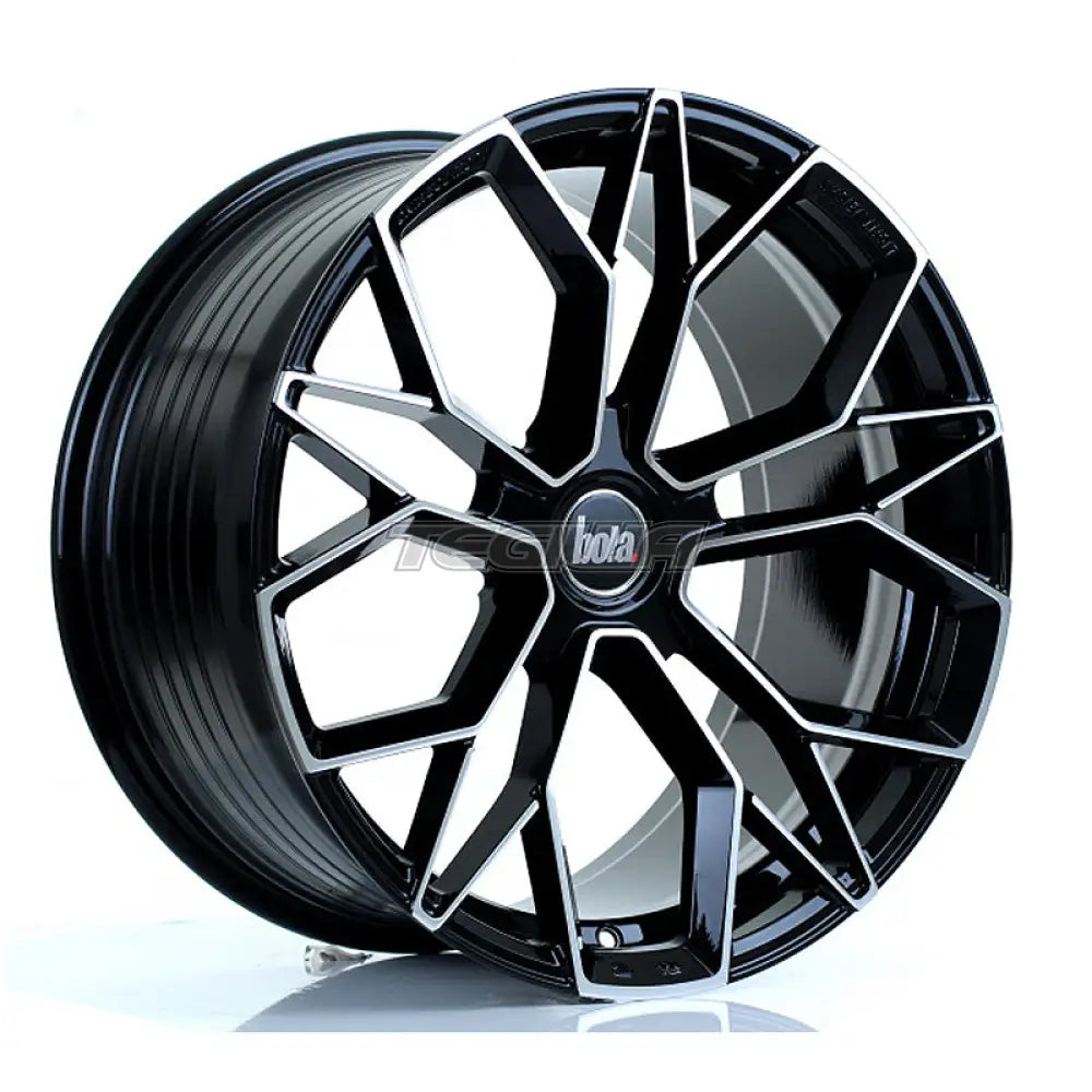 BOLA FLF Alloy Wheel 19x9.5 5x105 ET35 To 50 72.6mm CB Gloss Black Polished Face