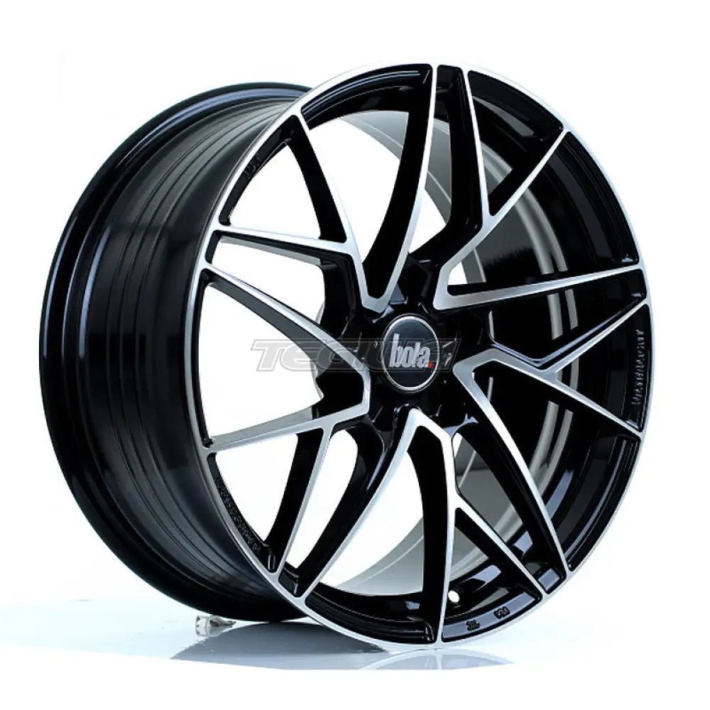 BOLA FLR Alloy Wheel 18x8.5 5x114 ET40 To 50 72.6mm CB Gloss Black Polished Face