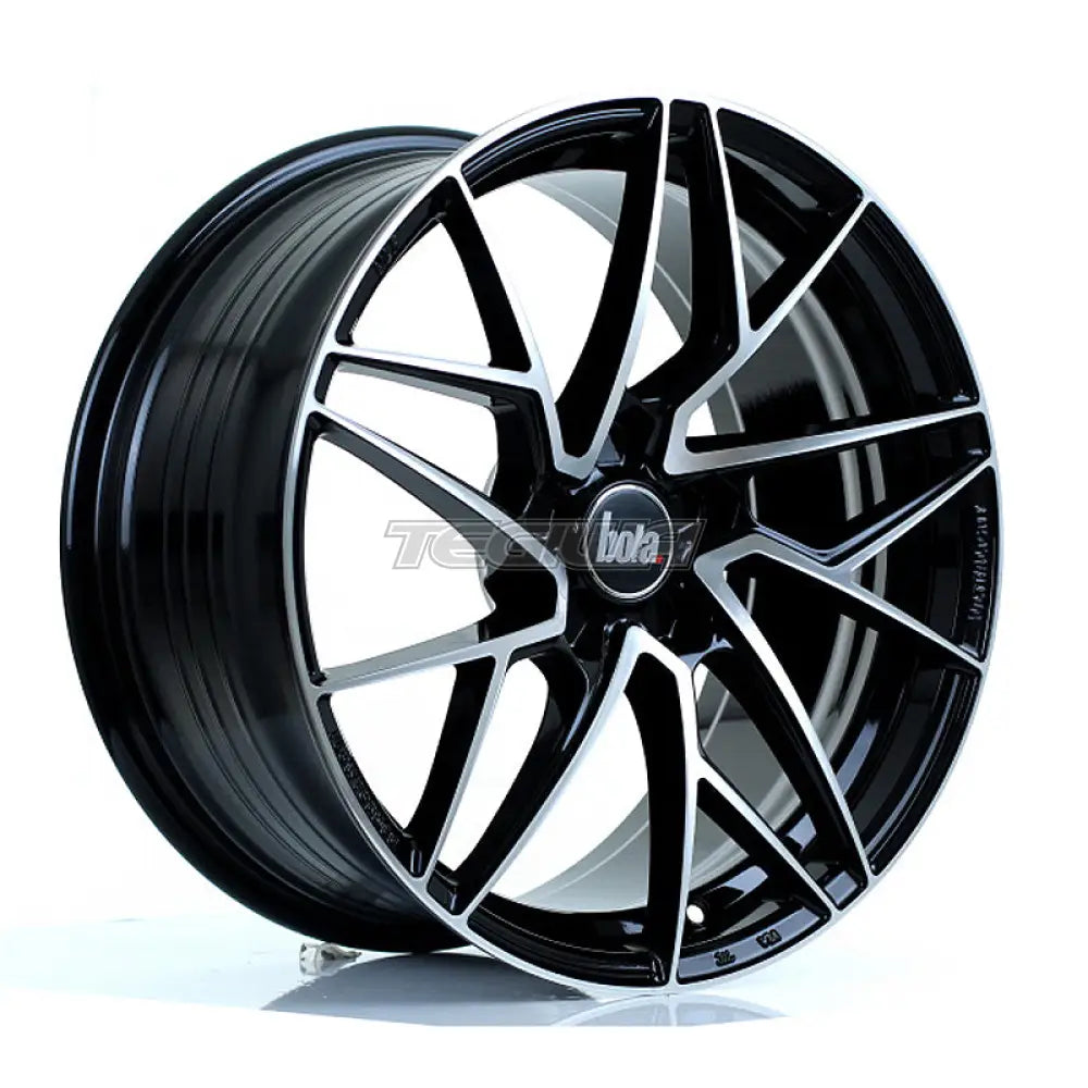 BOLA FLR Alloy Wheel 18x8.5 5x115 ET40 To 50 72.6mm CB Gloss Black Polished Face