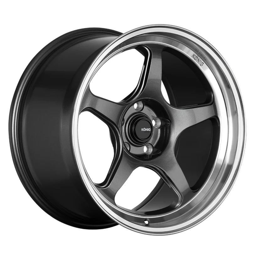 Konig Hyperspec Alloy Wheel 15x9 ET35 4x100 Anthracite Metallic With Mirror Machined Lip 73.1mm CB
