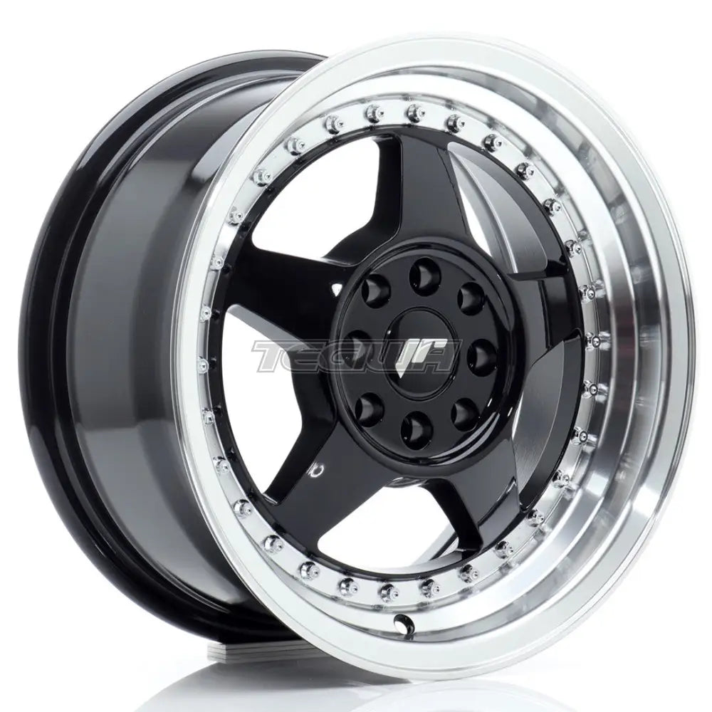 Japan Racing JR6 Alloy Wheel 15x7 ET25 4x100/108 Gloss Black With Machined Lip