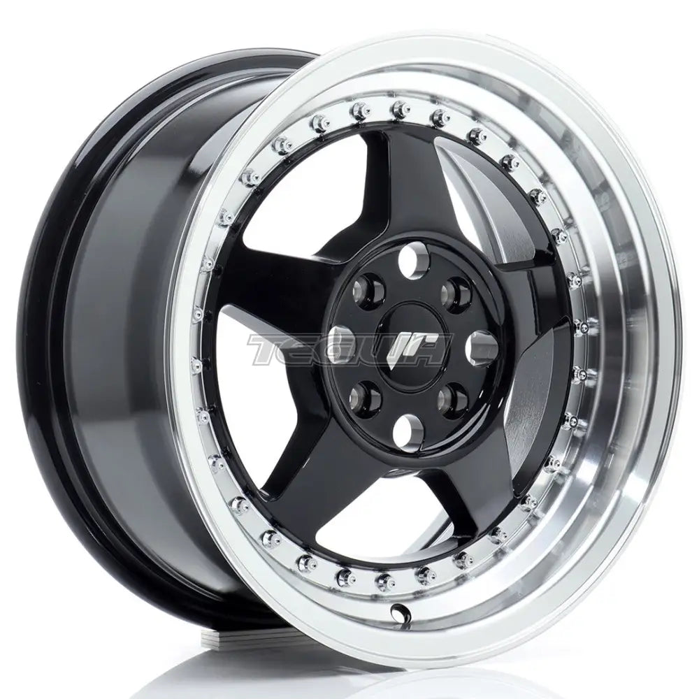 Japan Racing JR6 Alloy Wheel 15x7 ET35 4x100 Gloss Black With Machined Lip