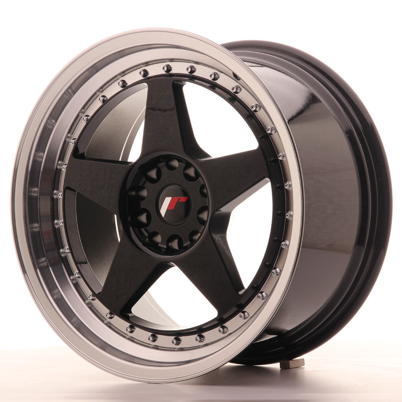 Japan Racing JR6 Alloy Wheel 18x9.5 ET22 5x114.3 5x120 Gloss Black Machined Lip 74.1mm CB - CLEARANCE