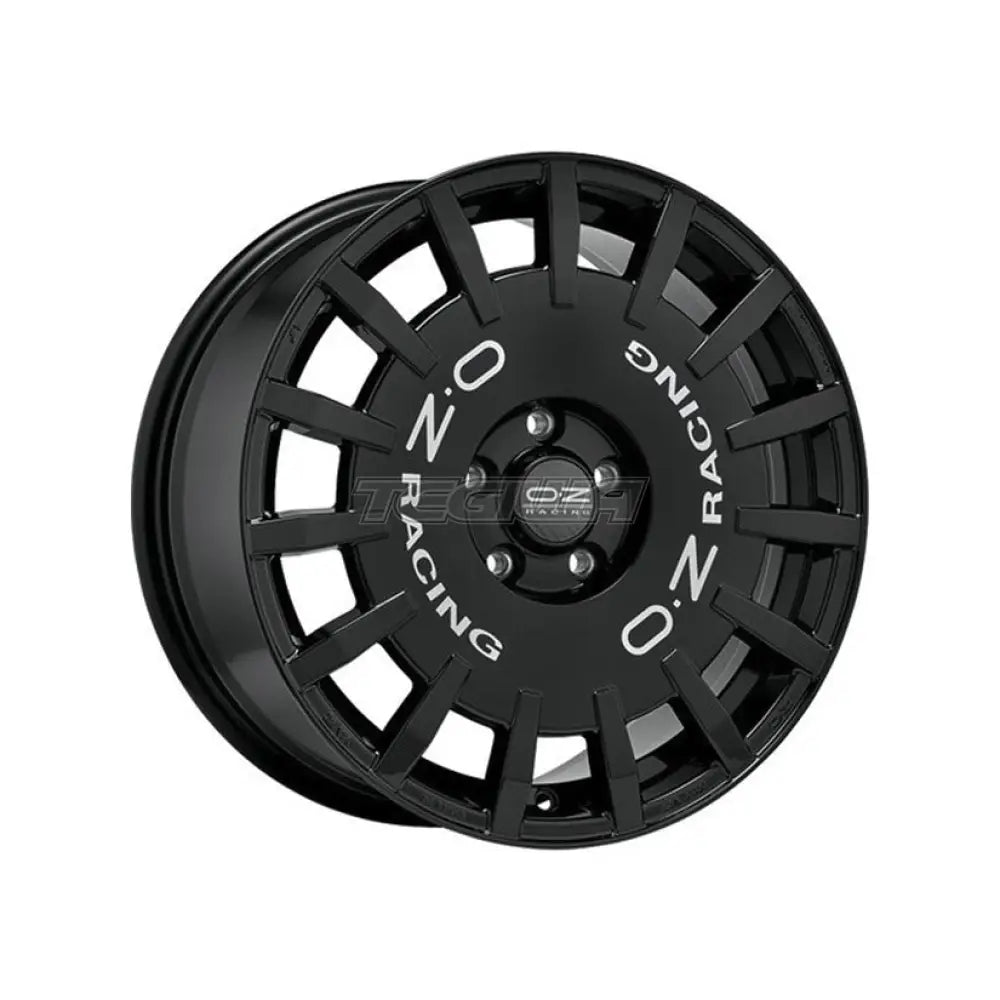 OZ Sport Rally Racing Alloy Wheel 17x8 ET45 5x112 Gloss Black Silver Lettering 75mm CB