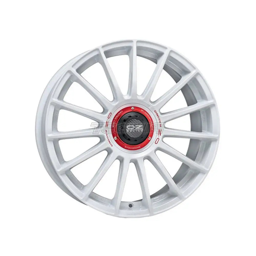 OZ Sport Supertu Evoluz WRC Alloy Wheel 19x8.5 ET38 5x114.3 Race White Red Lettering 75mm CB