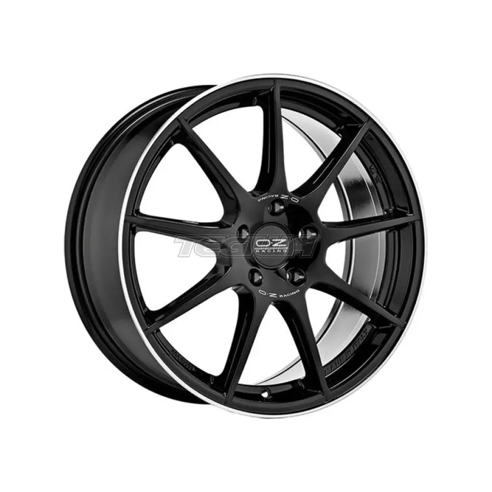 OZ Sport Veloce GT Alloy Wheel 17x7.5 ET35 5x100 Gloss Black Diamond Lip Silver Lettering 68mm CB