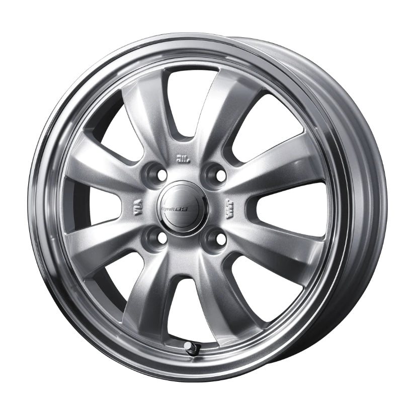 Gyraft 8S Alloy Wheel 15x4.5 ET45 4x100 Silver Polished Rim 73mm CB