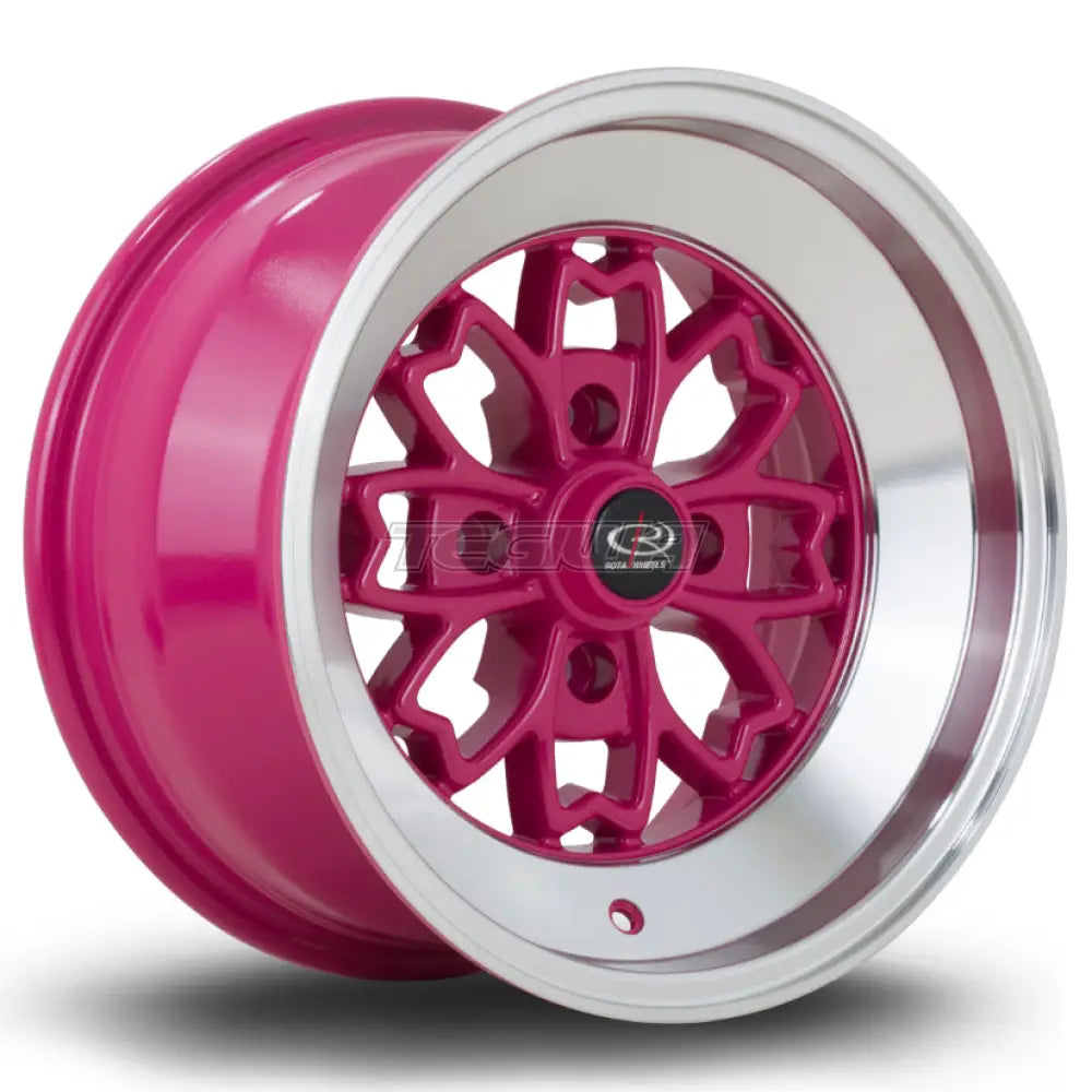 Rota Aleica Alloy Wheel 15x8 ET0 4x114 Pink Polished Lip 73mm CB