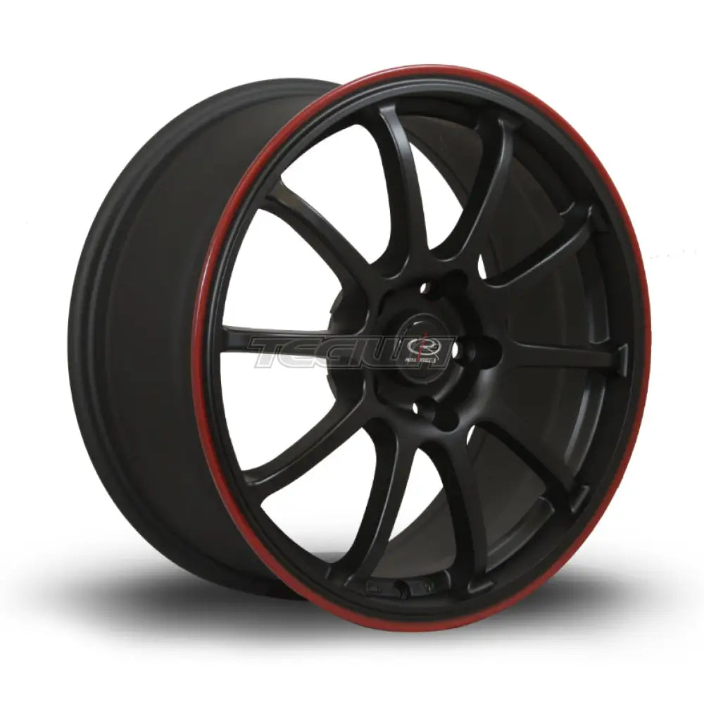 Rota Force Alloy Wheel 17x8 ET35 5x100 Flat Black Red Lip 73mm CB