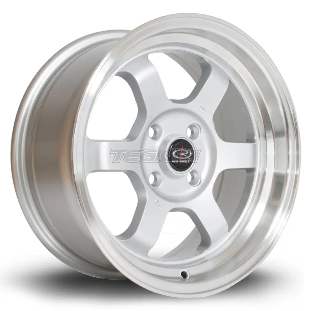 Rota Grid-V Alloy Wheel 15x7 ET20 4x108 Silver Polished Lip 73mm CB