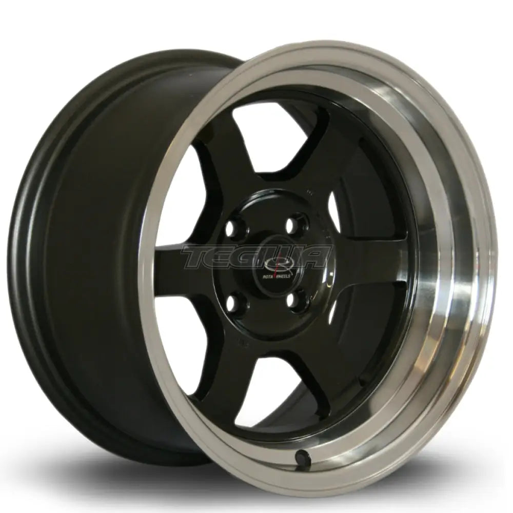 Rota Grid-V Alloy Wheel 15x8 ET0 4x100 Gunmetal Polished Lip 67.1mm CB