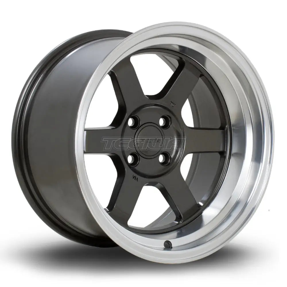 Rota Grid-V Alloy Wheel 15x9 ET0 4x100 Gunmetal Polished Lip 67.1mm CB