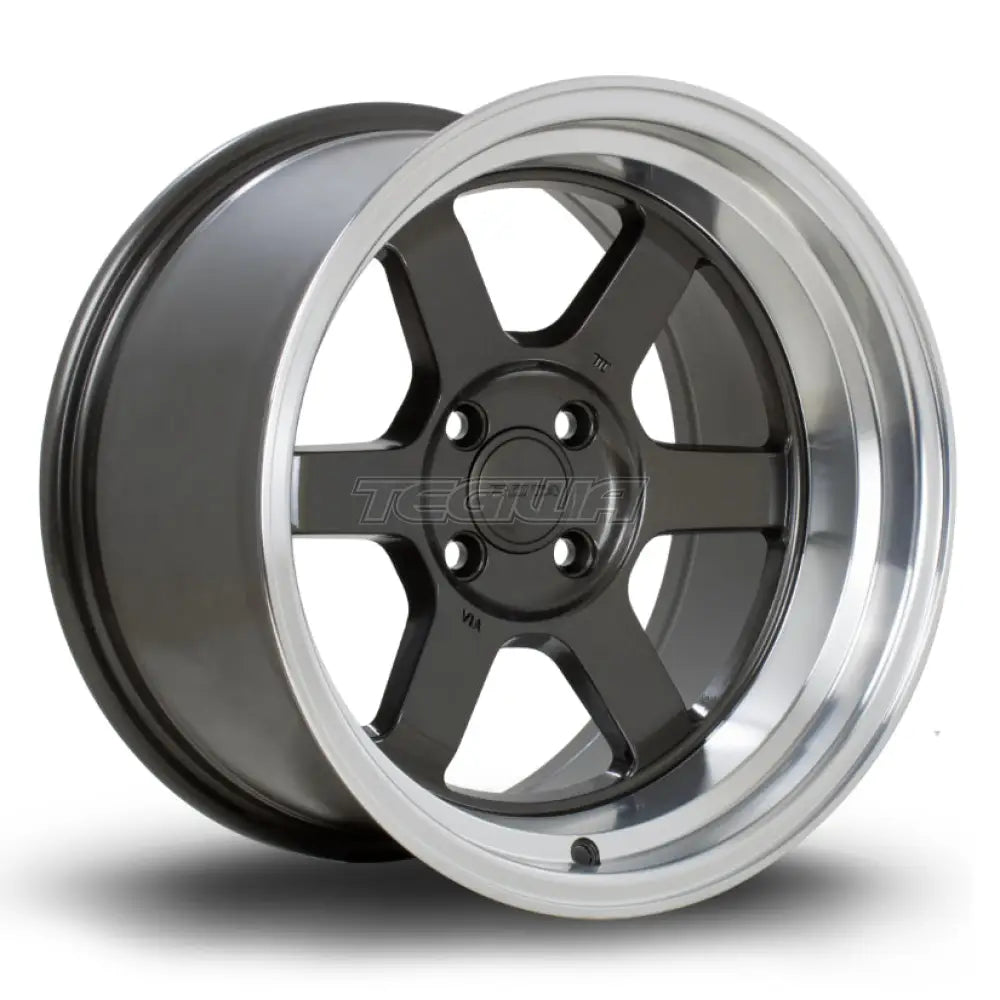 Rota Grid-V Alloy Wheel 16x9 ET0 4x100 Gunmetal Polished Lip 67.1mm CB