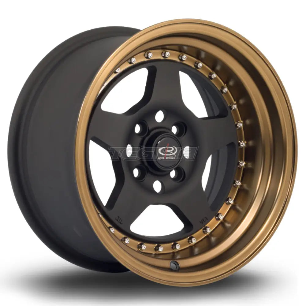 Rota Kyusha Alloy Wheel 15x8 ET0 4x114 Flat Black Bronze Lip 73mm CB