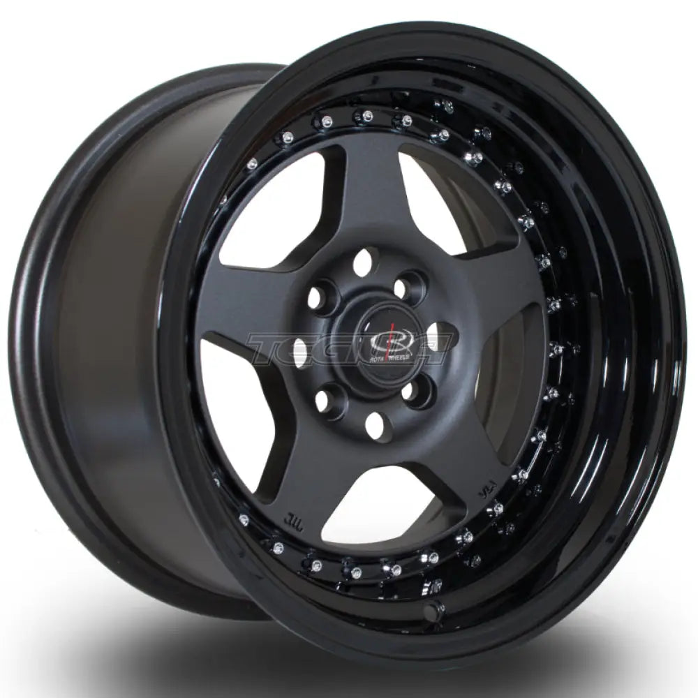 Rota Kyusha Alloy Wheel 15x8 ET0 4x114 Flat Gunmetal Black Lip 73mm CB