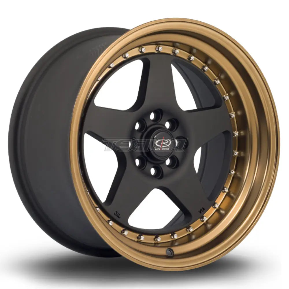 Rota Kyusha Alloy Wheel 17x9 ET20 4x108,4x100 Flat Black Bronze Lip 67.1mm CB