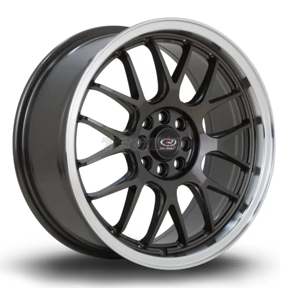 Rota MXR Alloy Wheel 17x7.5 ET40 4x108,4x100 Gunmetal Polished Lip 73mm CB