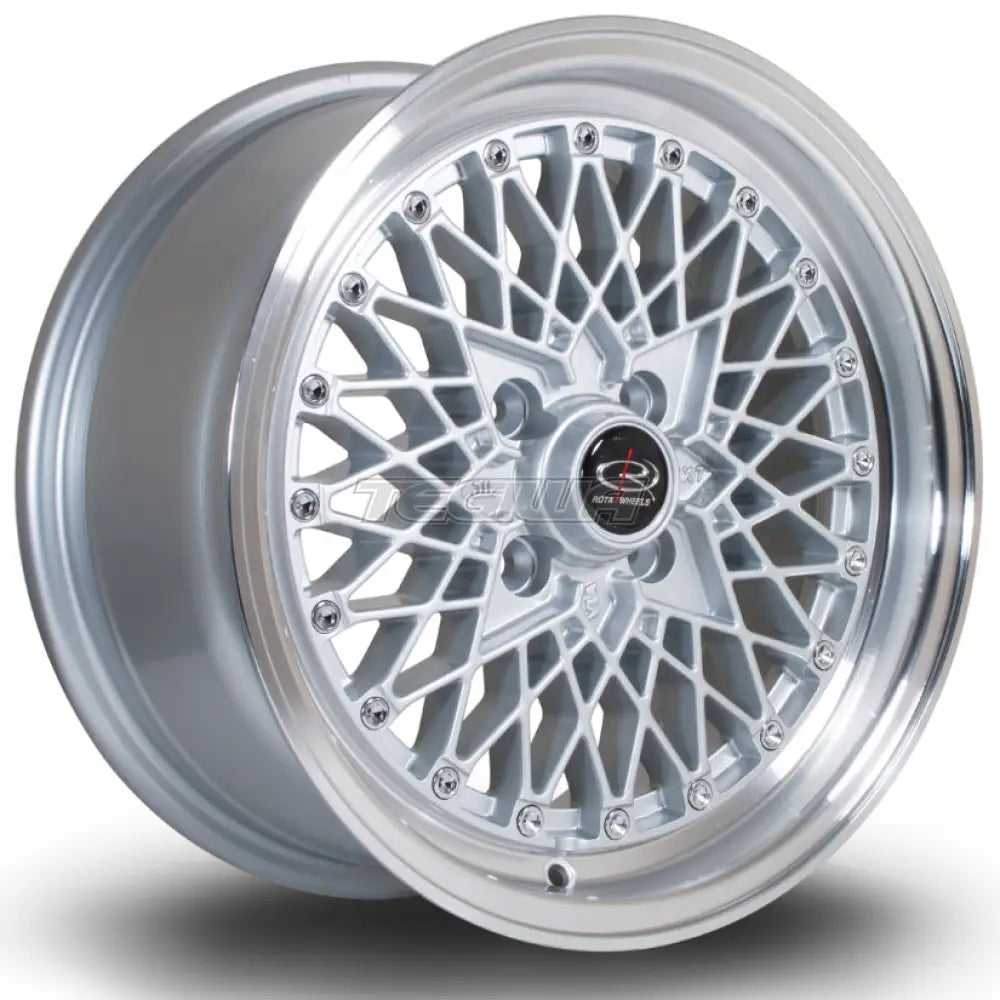 Rota OSMesh Alloy Wheel 15x7 ET30 4x100 Silver Polished Lip 67.1mm CB